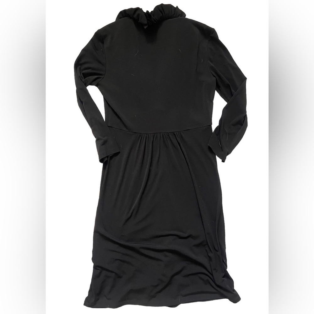 Maggy London Black Ruffle Deep V-Neck Dress NWOT 6 - Picture 7 of 8